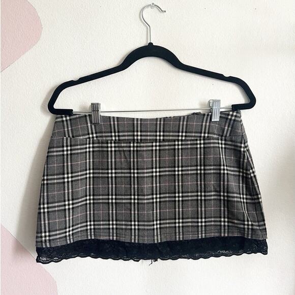 Vintage Y2K Plaid Mini Skirt 90s Preppy Grunge Coquette Schoolgirl Medium - Picture 2 of 7
